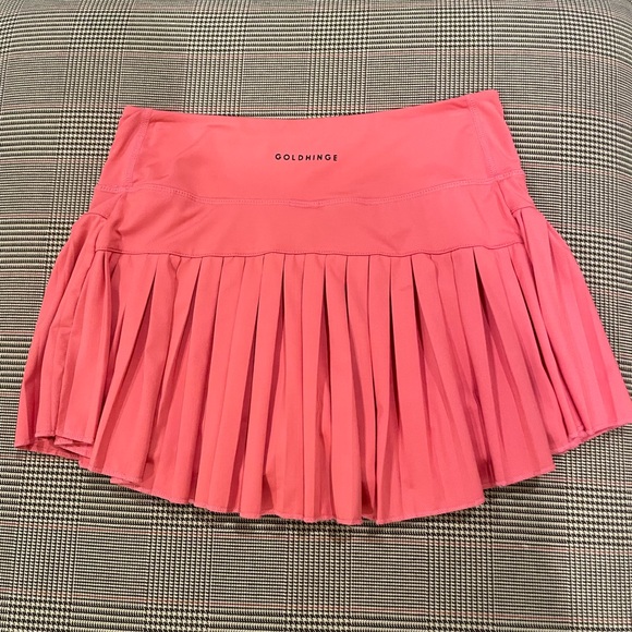 Gold Hinge Dresses & Skirts - Goldhinge Women's Pink Pleated Mini Skirt